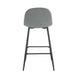 TABOURET DE BAR SCANDINAVE METAL NOIR VELOURS GRIS - image 3