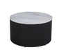 TABLE BASSE VALMY PIEDS NOIR PLATEAU CERAMIQUE MARBRE GRIS 80X45 - image 1