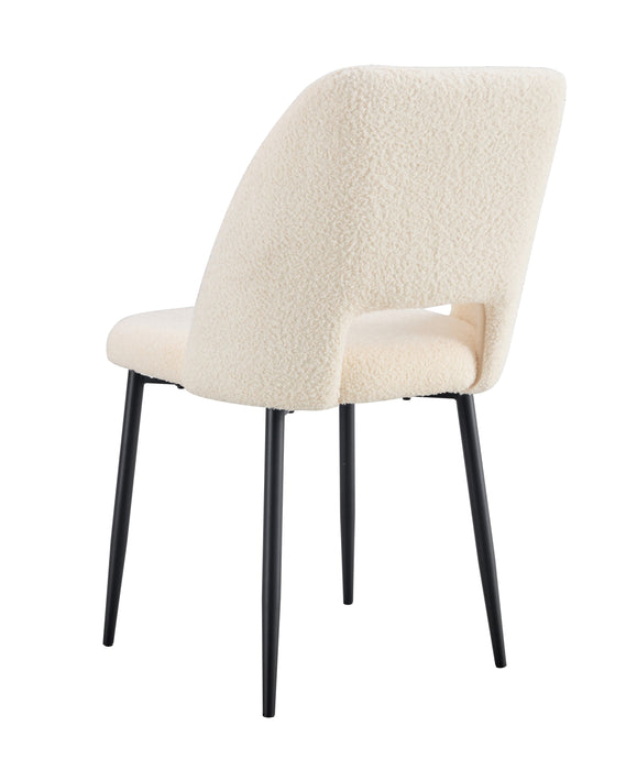 CHAISE AVA PIEDS METAL NOIR DOUDOU BEIGE - image 2