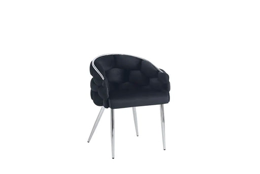 Chaise BALLON pieds chrome noir