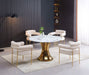 TABLE A MANGER RONDE JUDITH GOLD PLATEAU CERAMIQUE MARBRE BLANC 120cm - image 4