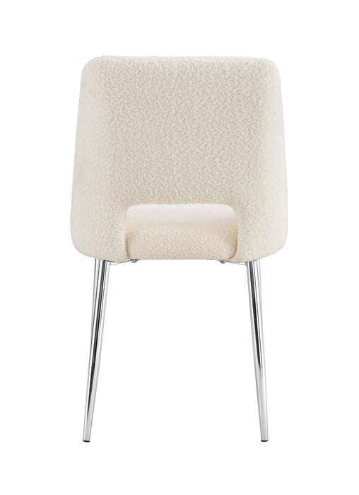 CHAISE AVA PIEDS CHROME DOUDOU BEIGE - image 4
