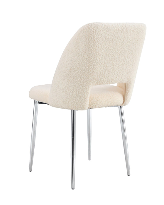 CHAISE AVA PIEDS CHROME DOUDOU BEIGE - image 3