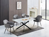 Table Repas JESSICA Métal noir et plateau en verre 150 cm 4 à 6 couverts - image 2