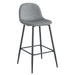 TABOURET DE BAR SCANDINAVE METAL NOIR VELOURS GRIS - image 2