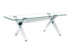 Table à manger IXE chrome plateau en verre trempé 150 cm