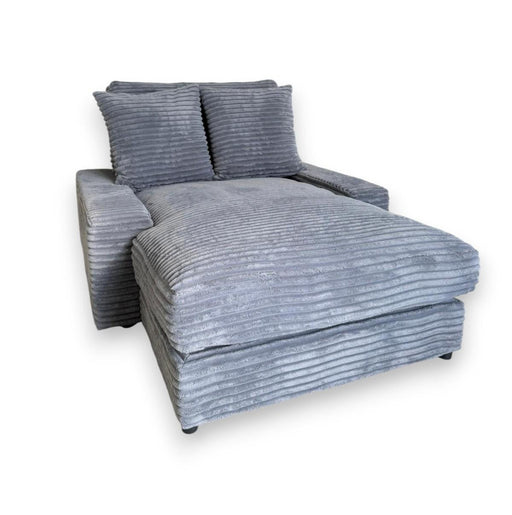 CANAPE CELIA MOELLEUX EN TISSU COTELE EPAIS ANTHRACITE 180x135cm