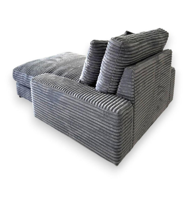 CANAPE CELIA MOELLEUX EN TISSU COTELE EPAIS ANTHRACITE 180x135cm