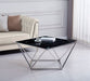 Table Basse ALINA Chrome plateau en verre trempé 80x80x45 cm - image 1