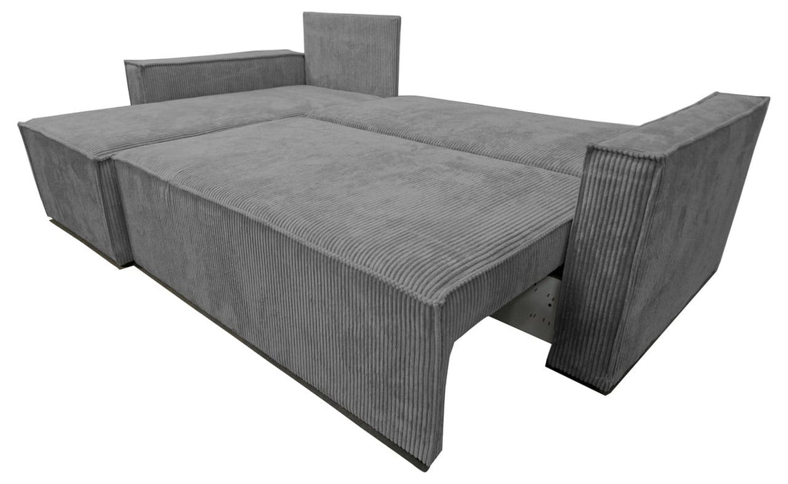 CANAPE PARIS PEARL CONVERTIBLE ANGLE REVERSIBLE CÔTELÉ GRIS 232x147x72cm - image 1