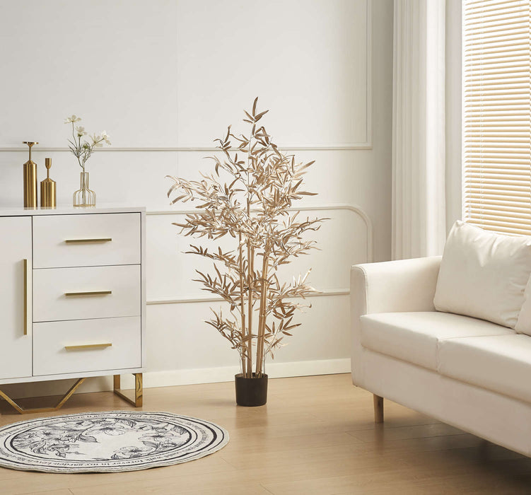 PLANTE ARTIFICIELLE BAMBOU DORE POT INCLUS 120CM - image 3