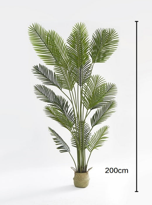 PLANTE ARTIFICIELLE PALMIER PANIER TRESSÉ EN ALGUES INCLUS 200CM - image 2
