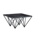 Table Basse carré GIZE pied métal noir et plateau en verre 80x80 cm - image 1