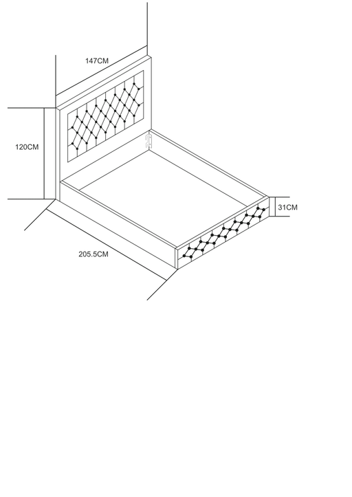 CADRE DE LIT ROMA BEIGE 140