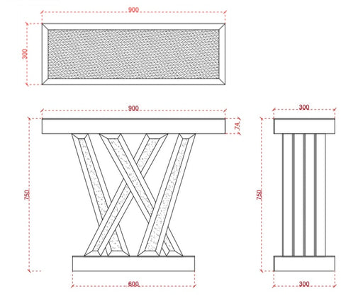 CONSOLE PLATEAU EN VERRE MIROIR  COLLECTION ECLAT