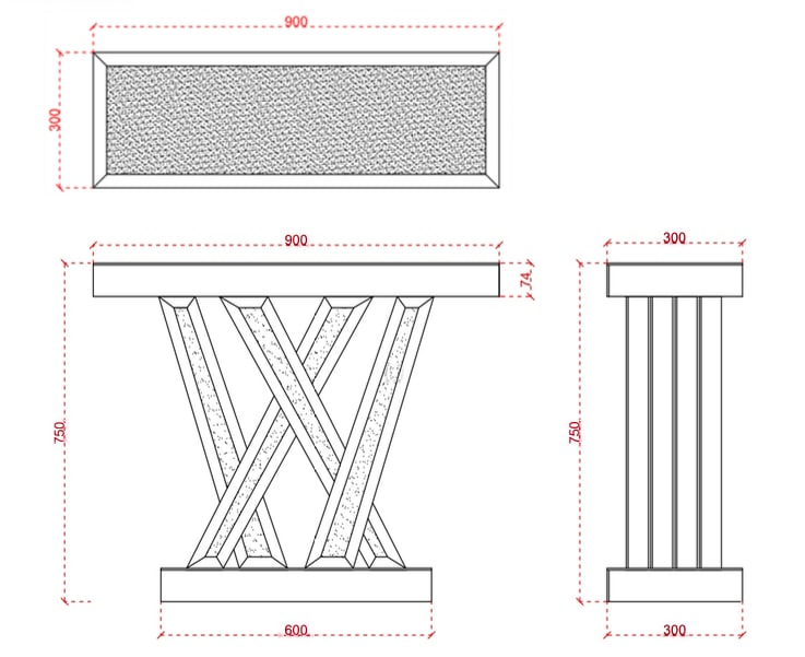 CONSOLE PLATEAU EN VERRE MIROIR  COLLECTION ECLAT