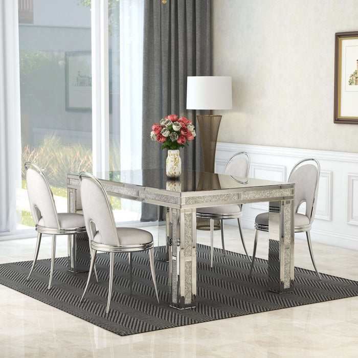 TABLE REPAS RECTANGULAIRE PLATEAU EN VERRE MIROIR COLLECTION ECLAT - image 3