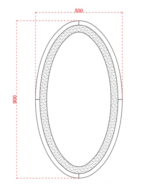 MIRROR MURAL OVAL EN MDF COLLECTION ECLAT