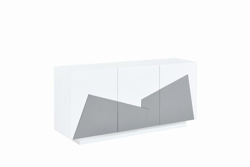 BUFFET LAQUÉ BLANC GRIS 160x40x75cm