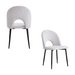 Chaise TEDDY métal noir velours chenille gris
