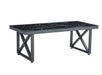 Table basse Deluxe LEVANTO structure métal noir plateau en verre 120x60 cm - image 2