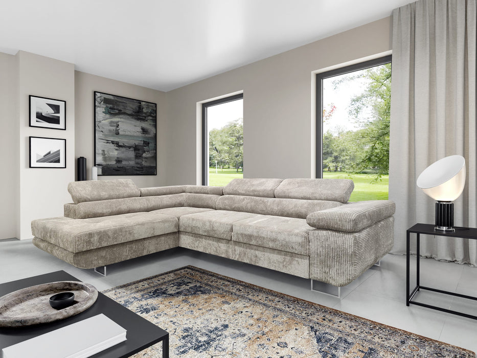 CANAPE TOULOUSE ANGLE GAUCHE COTELE ECRU 275x205cm - image 4