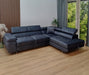 CANAPE TOULOUSE ANGLE DROIT CONVERTIBLE VELOURS BLEU SILVER 275x205cm - image 3
