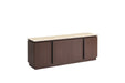 MEUBLE TV BAIETA MDF EFFET NOYER PLATEAU CERAMIQUE TRAVERTIN MAT 160CM - image 2