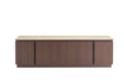MEUBLE TV BAIETA MDF EFFET NOYER PLATEAU CERAMIQUE TRAVERTIN MAT 200CM - image 1