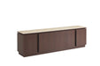 MEUBLE TV BAIETA MDF EFFET NOYER PLATEAU CERAMIQUE TRAVERTIN MAT 200CM - image 2