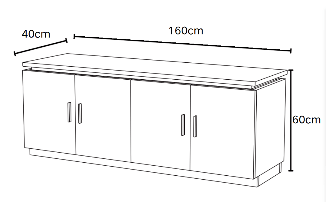 MEUBLE TV BAIETA MDF EFFET TRAVERTIN 160CM
