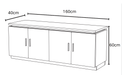 MEUBLE TV BAIETA MDF EFFET NOYER PLATEAU CERAMIQUE TRAVERTIN MAT 160CM - image 3