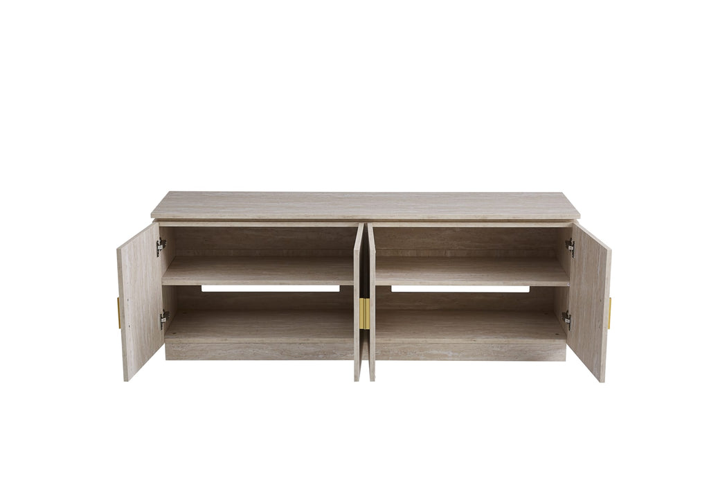 MEUBLE TV BAIETA MDF EFFET TRAVERTIN 160CM