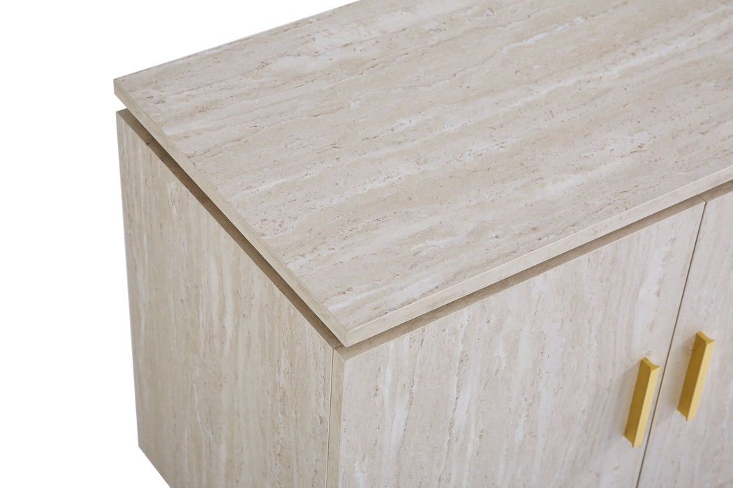 MEUBLE TV BAIETA MDF EFFET TRAVERTIN 160CM