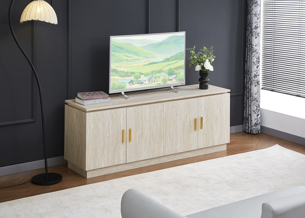 MEUBLE TV BAIETA MDF EFFET TRAVERTIN 160CM