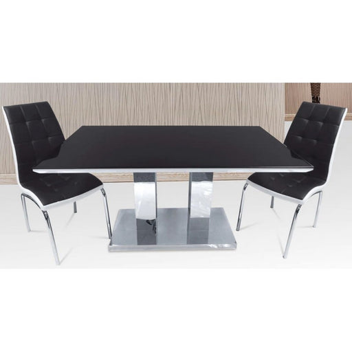 TABLE REPAS INOOX NOIR 150x90x75cm