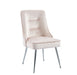 Chaise luxury ZIP en velours pieds chromés rose