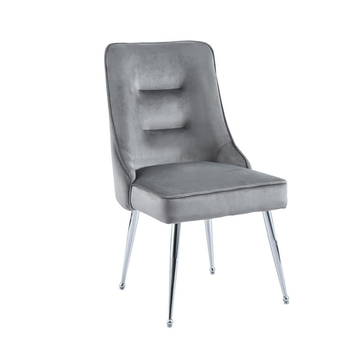 Lot de 2 chaises luxury ZIP en velours pieds chromés - image 2