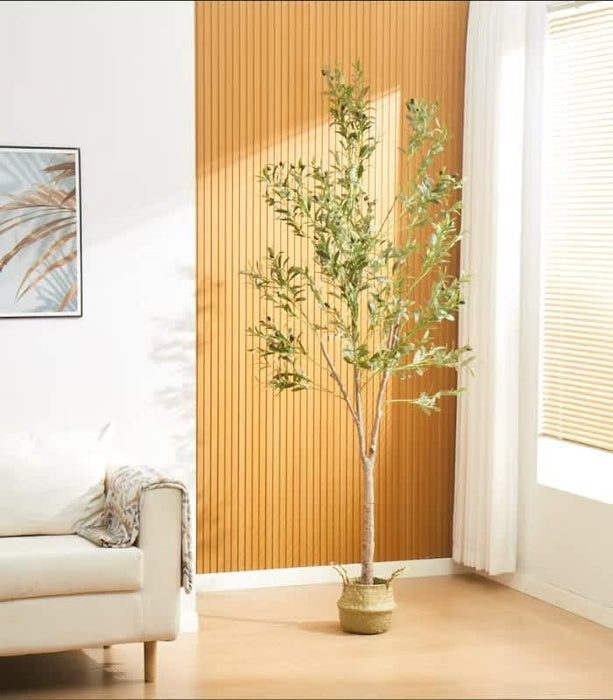PLANTE ARTIFICIELLE OLIVIER PANIER TRESSÉ EN ALGUES INCLUS 210CM - image 3