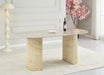 TABLE A MANGER ANNA PIED METAL EFFET TRAVERTIN PLATEAU CERAMIQUE TRAVERTIN BRILLANT 180x90x75cm - image 6