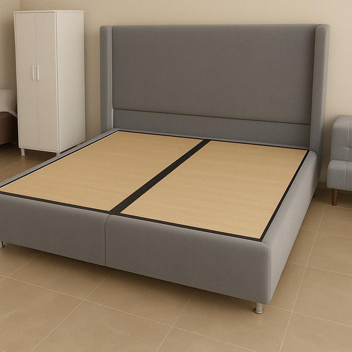 LIT COFFRE COCO BOX VELOURS GRIS 140X190CM - image 3