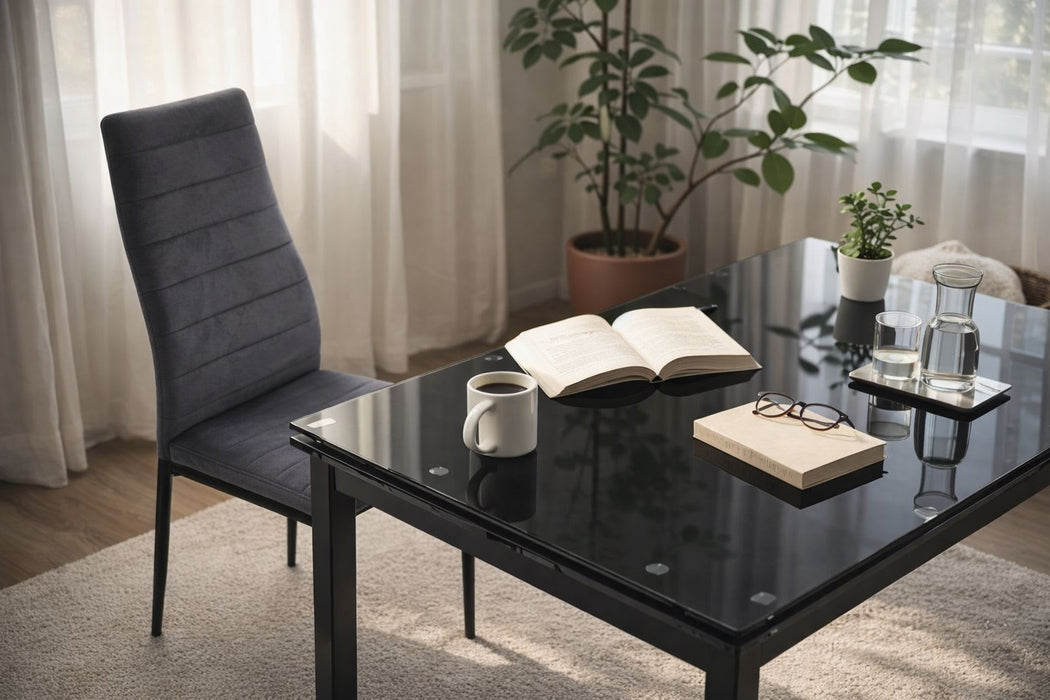 CHAISE TOLIA VELOURS GRIS - image 5
