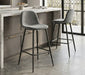 TABOURET DE BAR SCANDINAVE METAL NOIR VELOURS GRIS - image 1