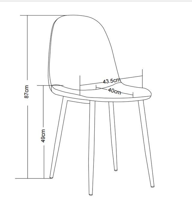 Lot de chaises SCANDINAVE en velours pieds métal noir - image 4