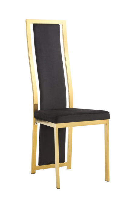 Lot de chaises Dana simili cuir contour Gold - image 1