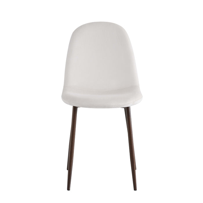 CHAISE SCANDINAVE PIED EFFET NOYER TISSU BEIGE - image 1