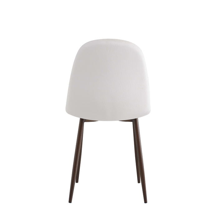 CHAISE SCANDINAVE PIED EFFET NOYER TISSU BEIGE - image 3