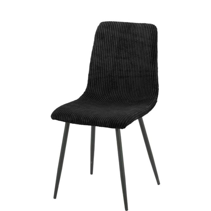 Lot de 4 chaises BOBBY pieds métal noir assise velours côtelé - image 1