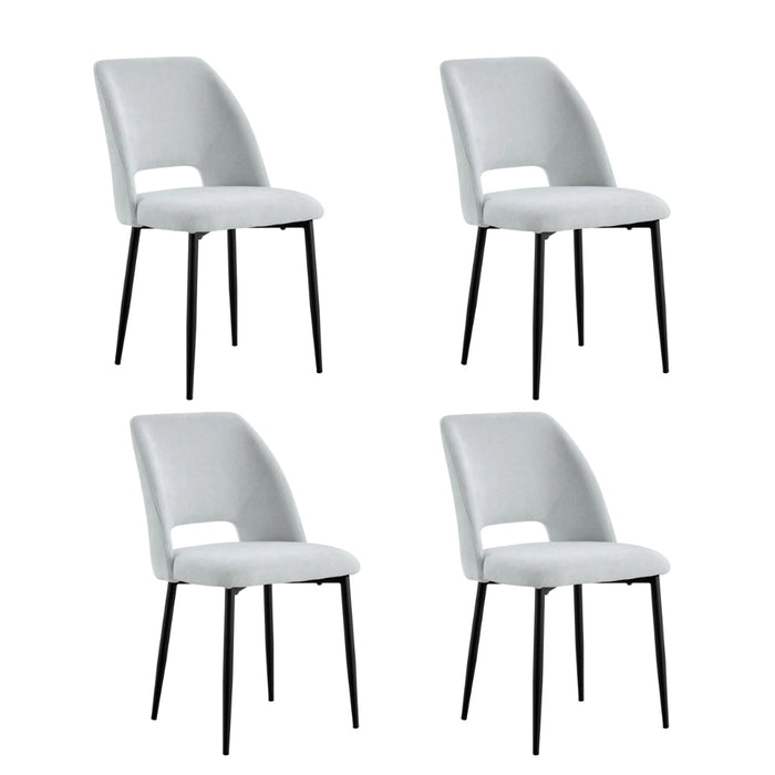 Lot de 4 chaises AVA Métal noir Tissu Serge Gris - image 2