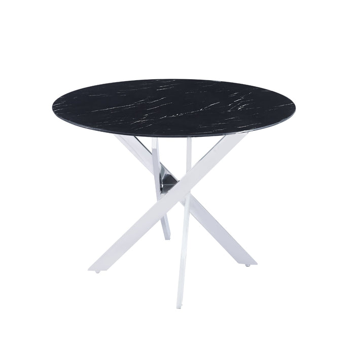 Table à manger ronde JESSICA chrome 100 cm 4 couverts - image 1